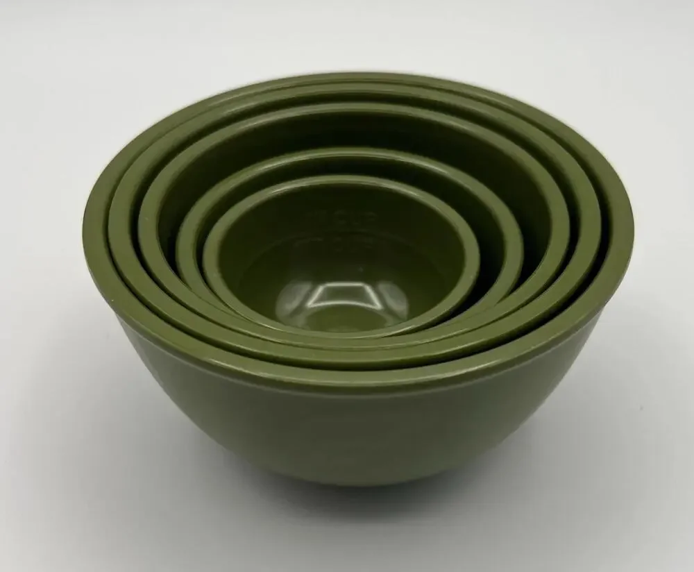 Vintage Melamine Nesting Measuring Cups Green Set Of 5 Palm Nice 1/4 Cup - 2 cup